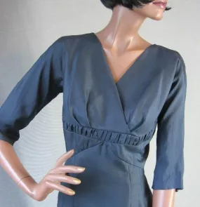 50s Wiggle Dress Vintage 60s Cocktail Party Women's Modest Mad Men Large VFG