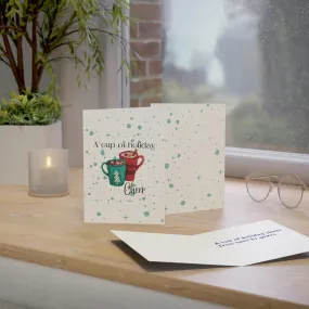 A Cup of Holiday Cheer Folded Greeting Cards (1, 10, 30, and 50pcs)