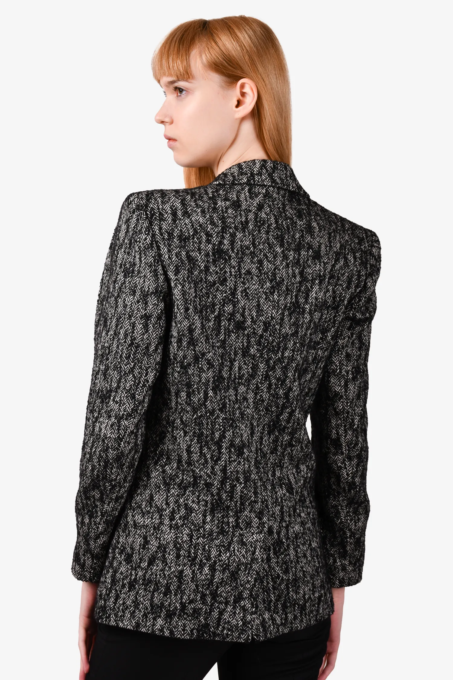 Anine Bing Black/White Double Breasted Gold Button Est. Size XS
