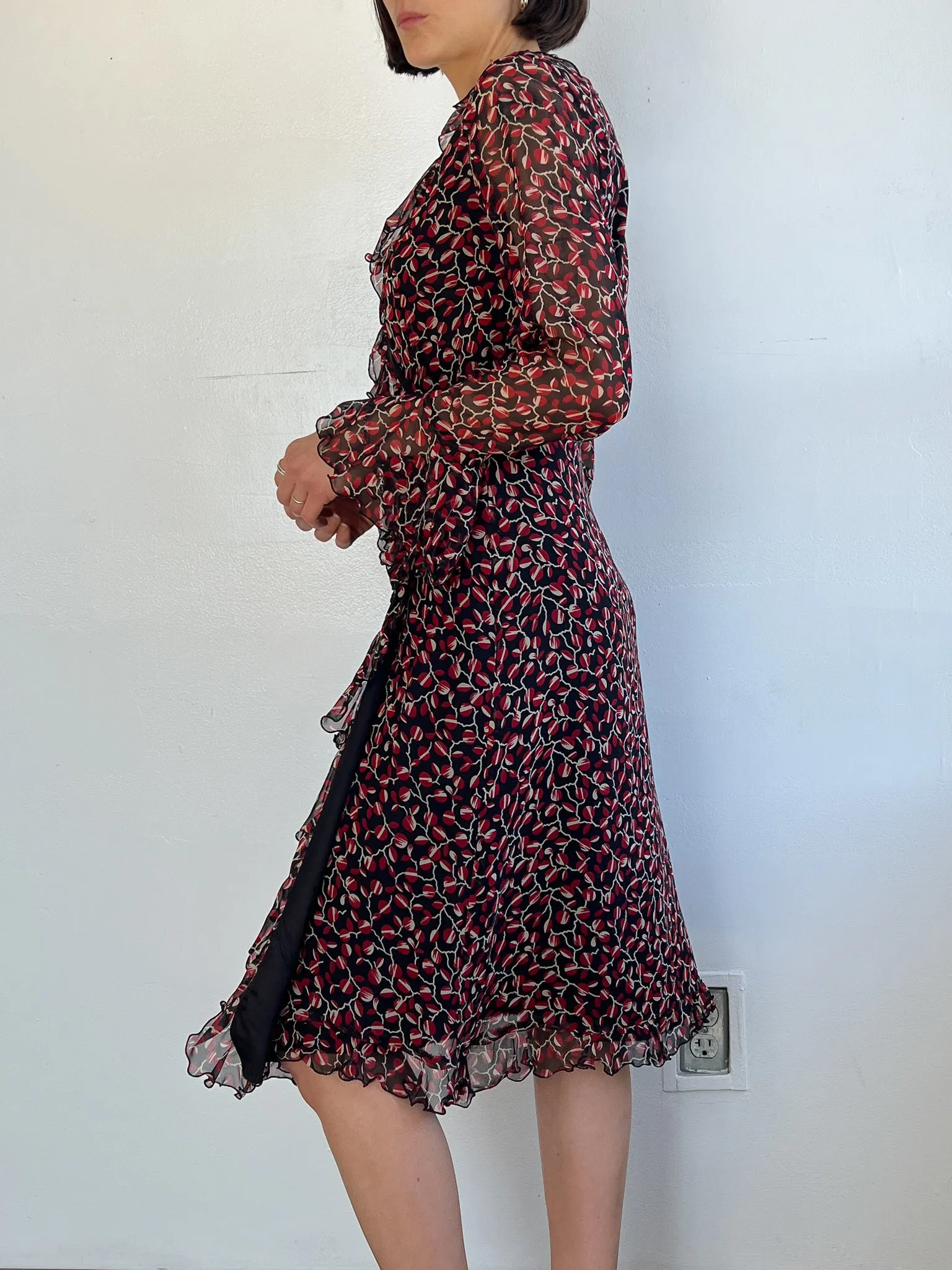 Anna Sui Berries Silk Wrap Dress (M)