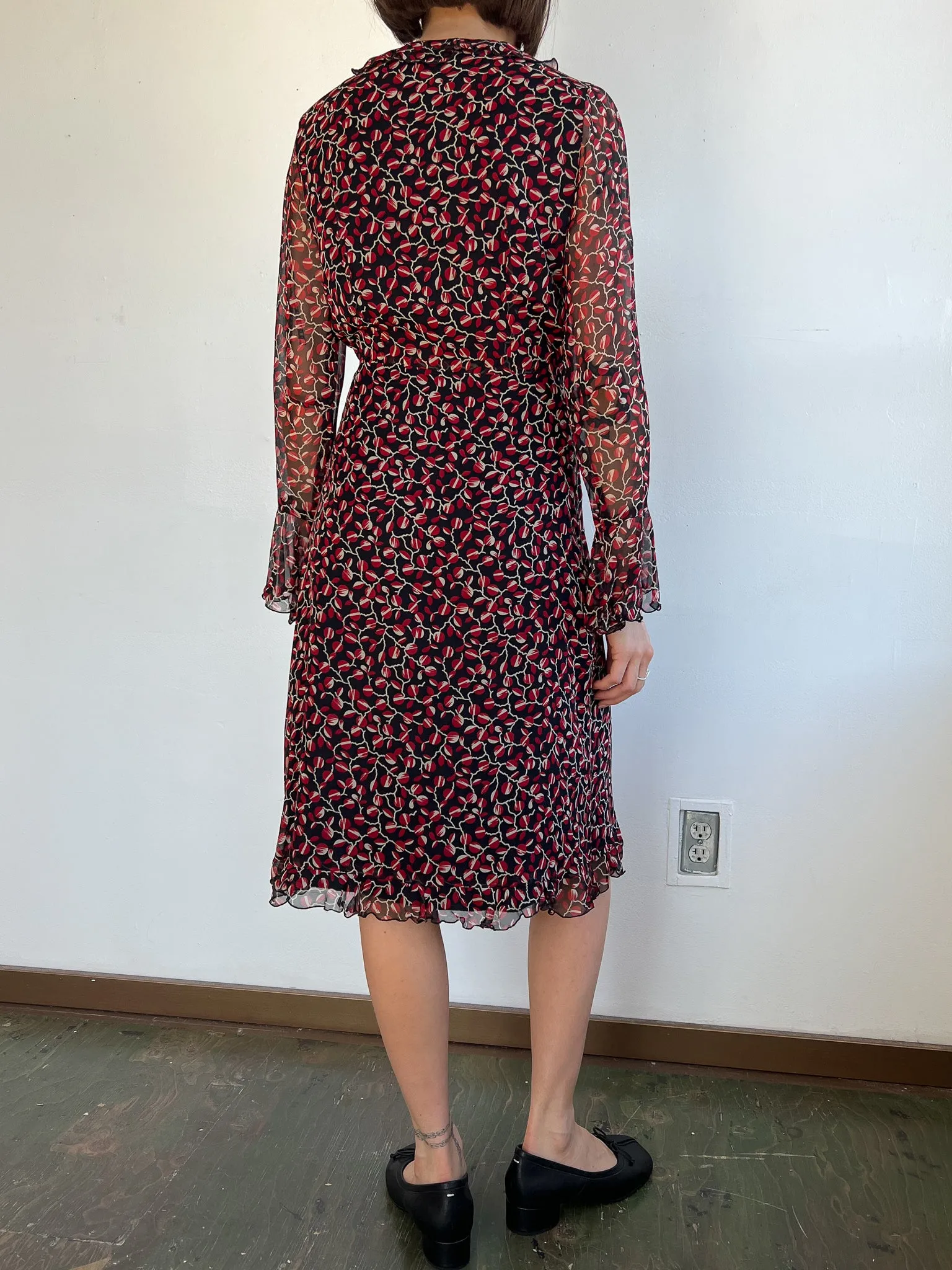 Anna Sui Berries Silk Wrap Dress (M)