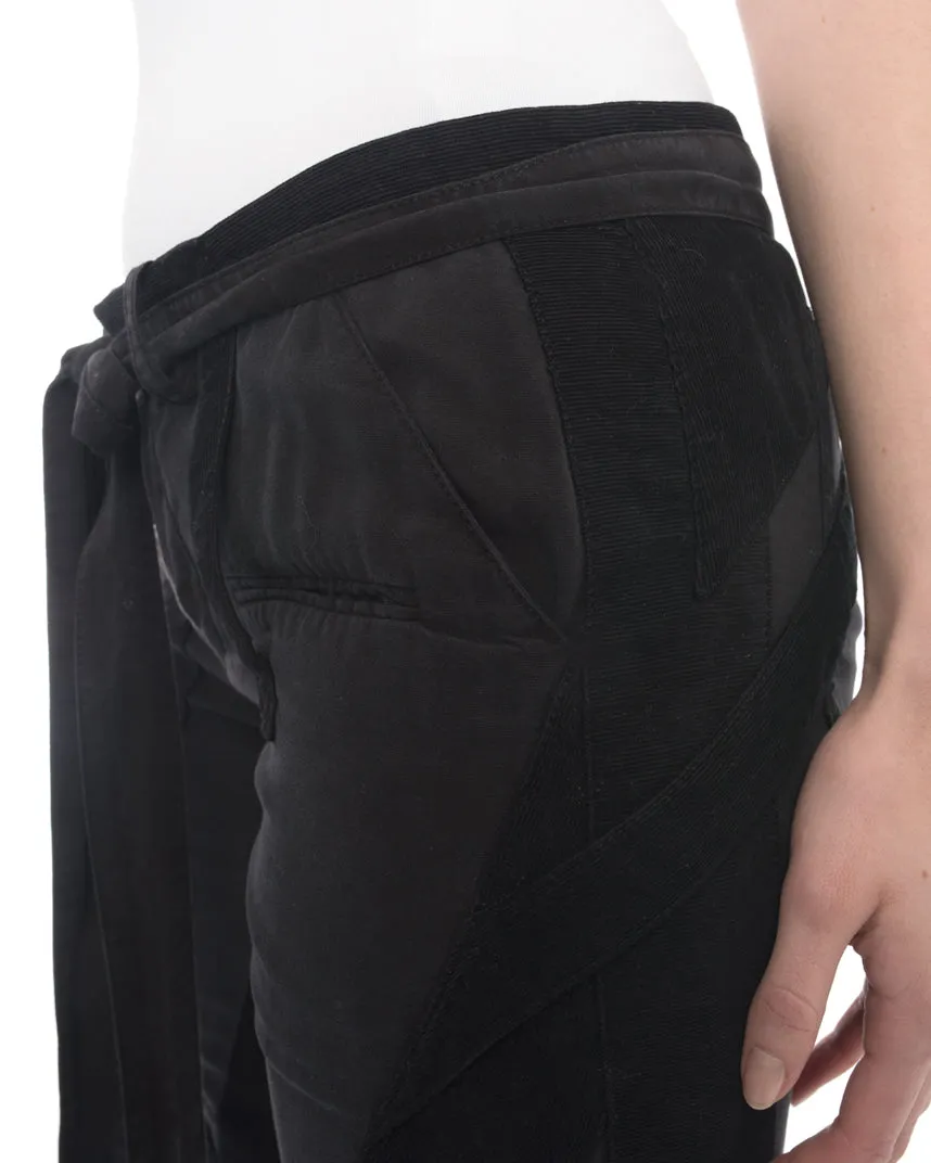 Balenciaga Spring 2002 Nicholas Ghesquiere Black Corduroy Pants - 38