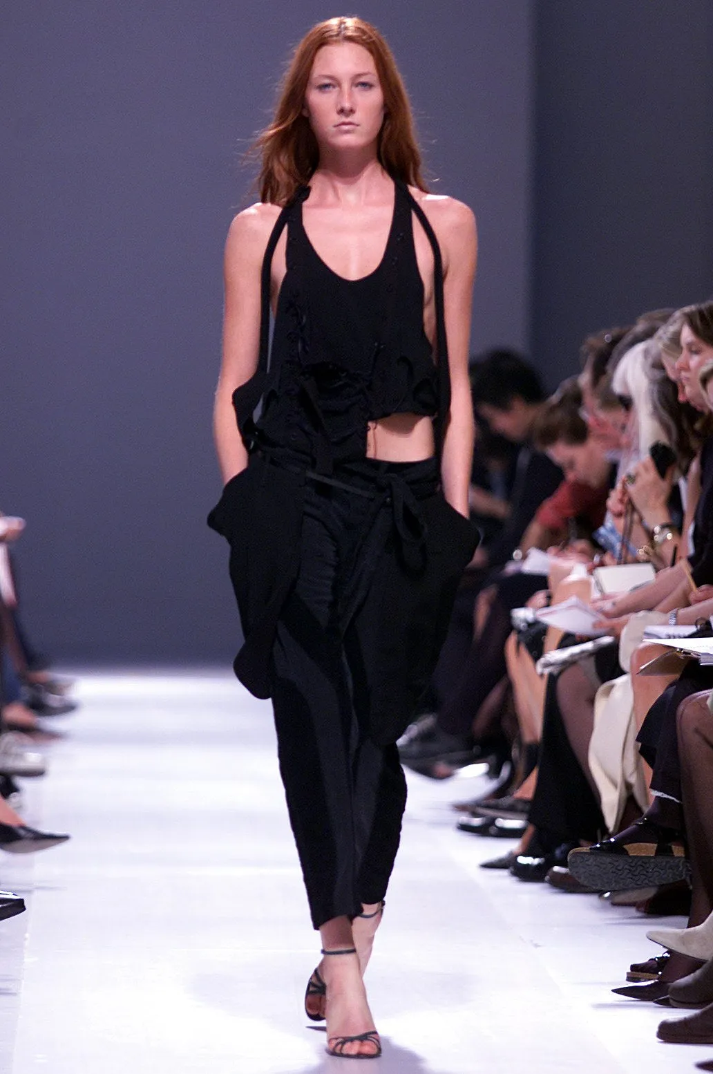 Balenciaga Spring 2002 Nicholas Ghesquiere Black Corduroy Pants - 38