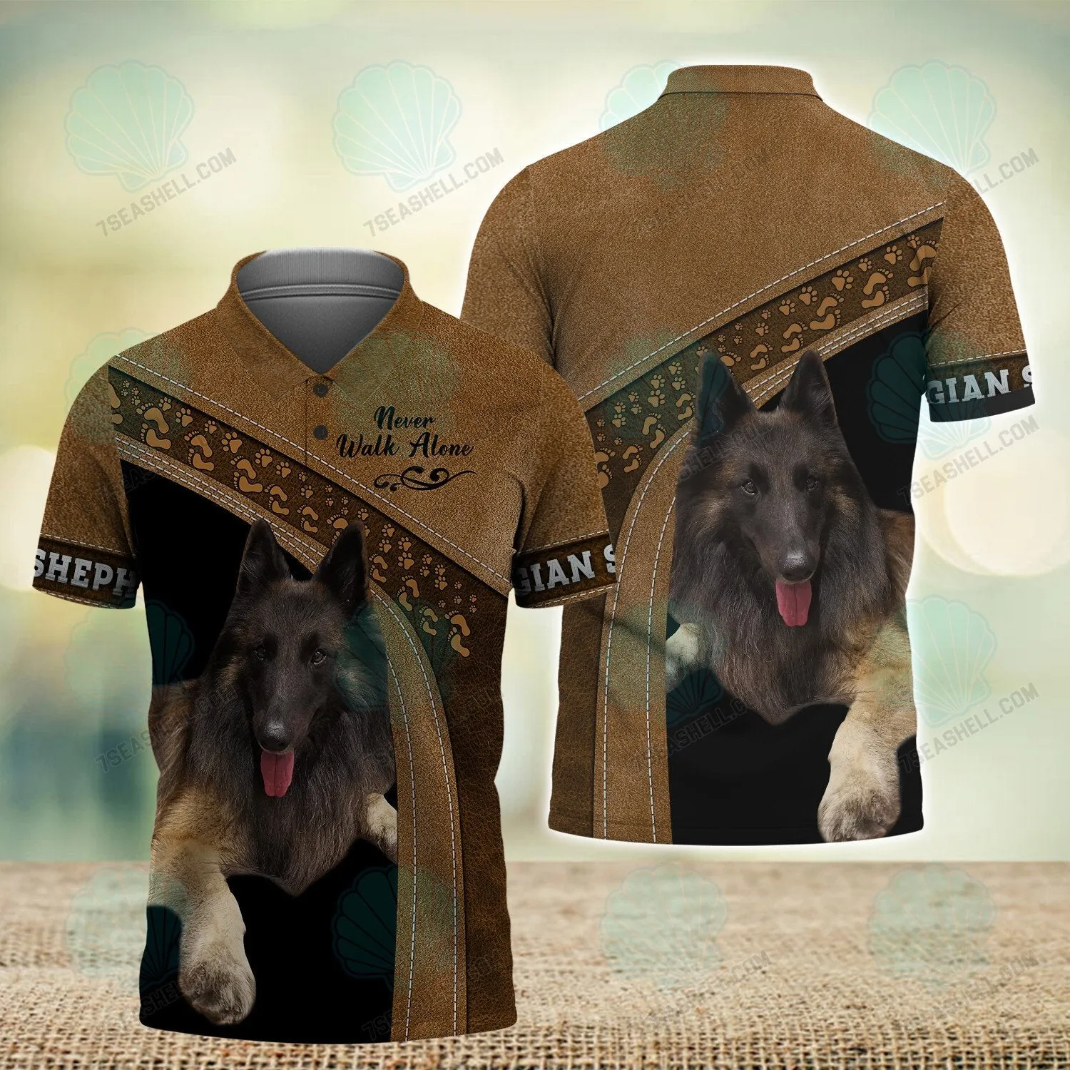 Belgian Shepherd Brown Never Walk Alone 3D Full Print Christmas Shirts