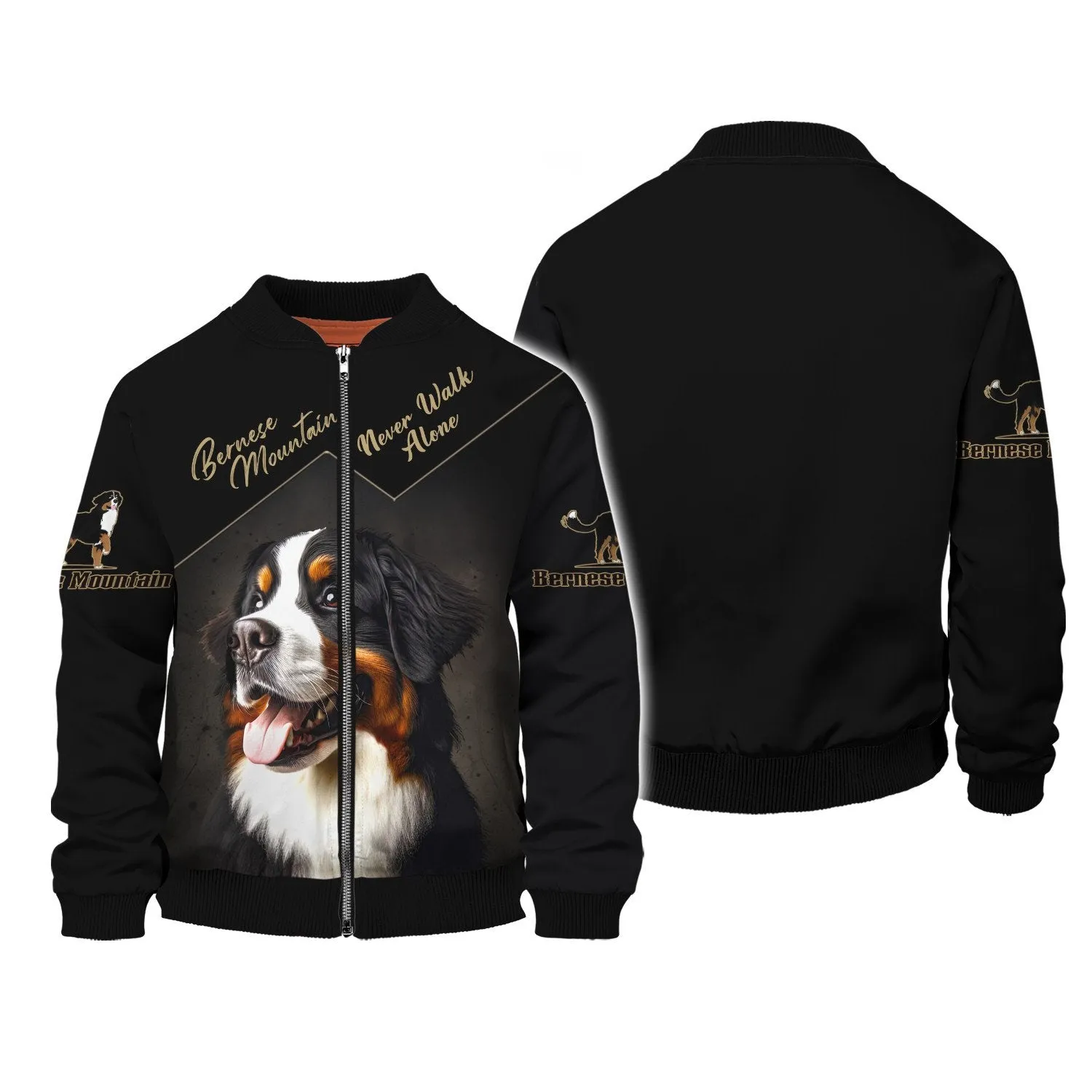 Bernese Mountain Love Never Walk Alone 3D Full Print Shirts, Shirt For Dog Lovers, Dog Memorial Gifts for loss of Dog
