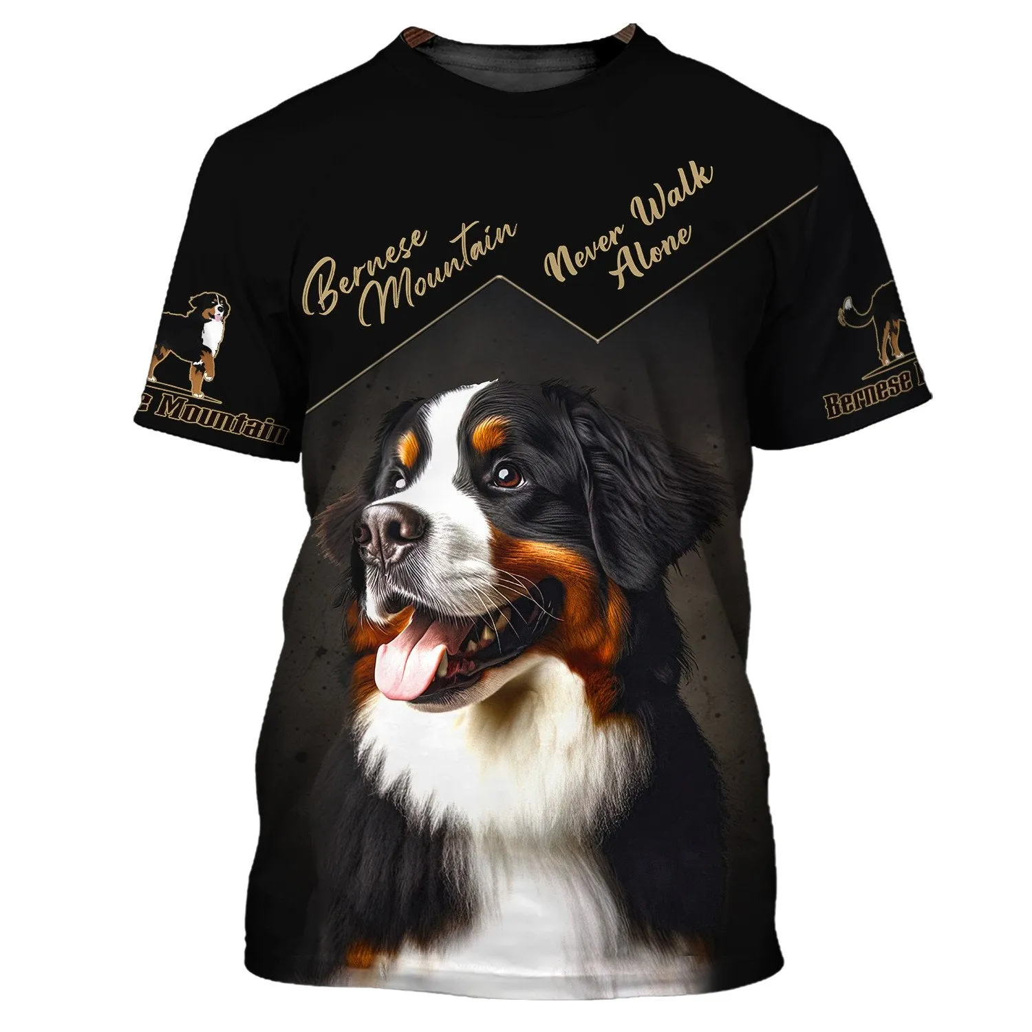 Bernese Mountain Love Never Walk Alone 3D Full Print Shirts, Shirt For Dog Lovers, Dog Memorial Gifts for loss of Dog