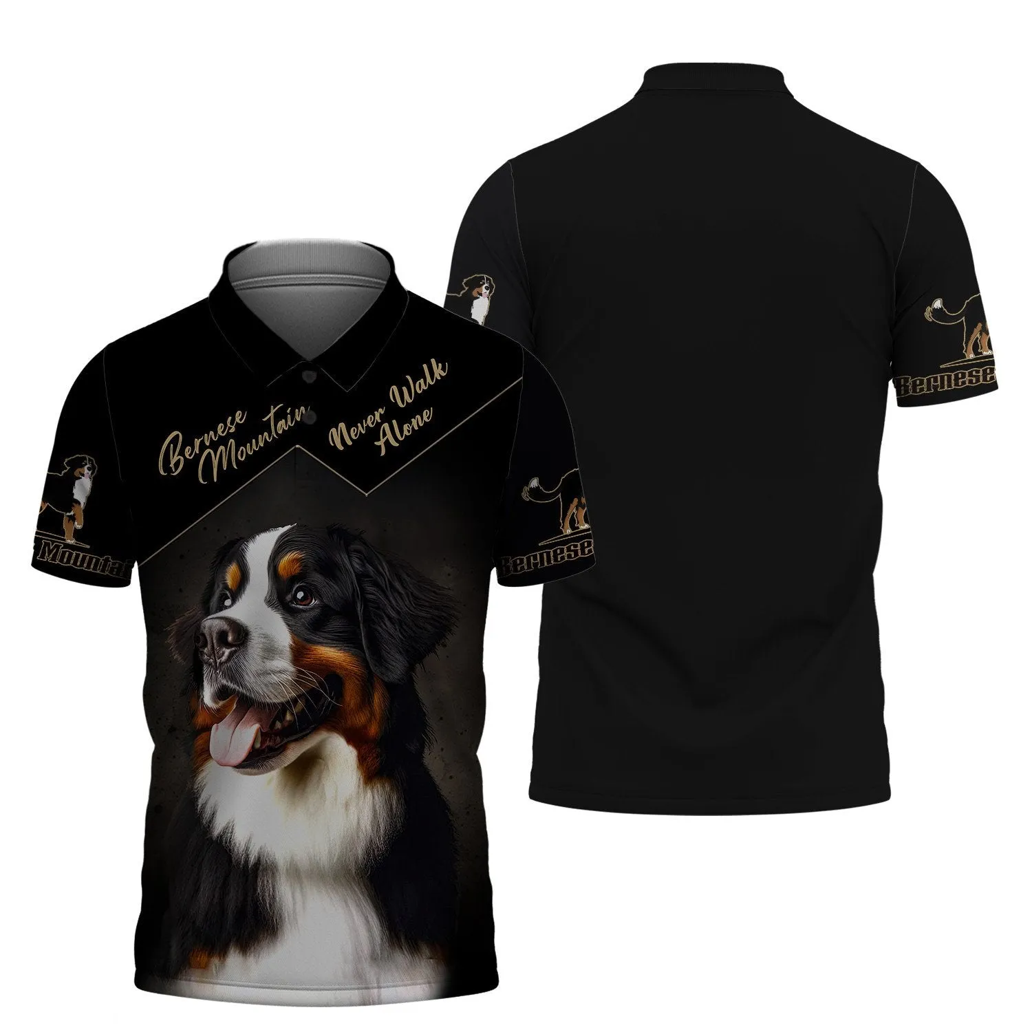 Bernese Mountain Love Never Walk Alone 3D Full Print Shirts, Shirt For Dog Lovers, Dog Memorial Gifts for loss of Dog