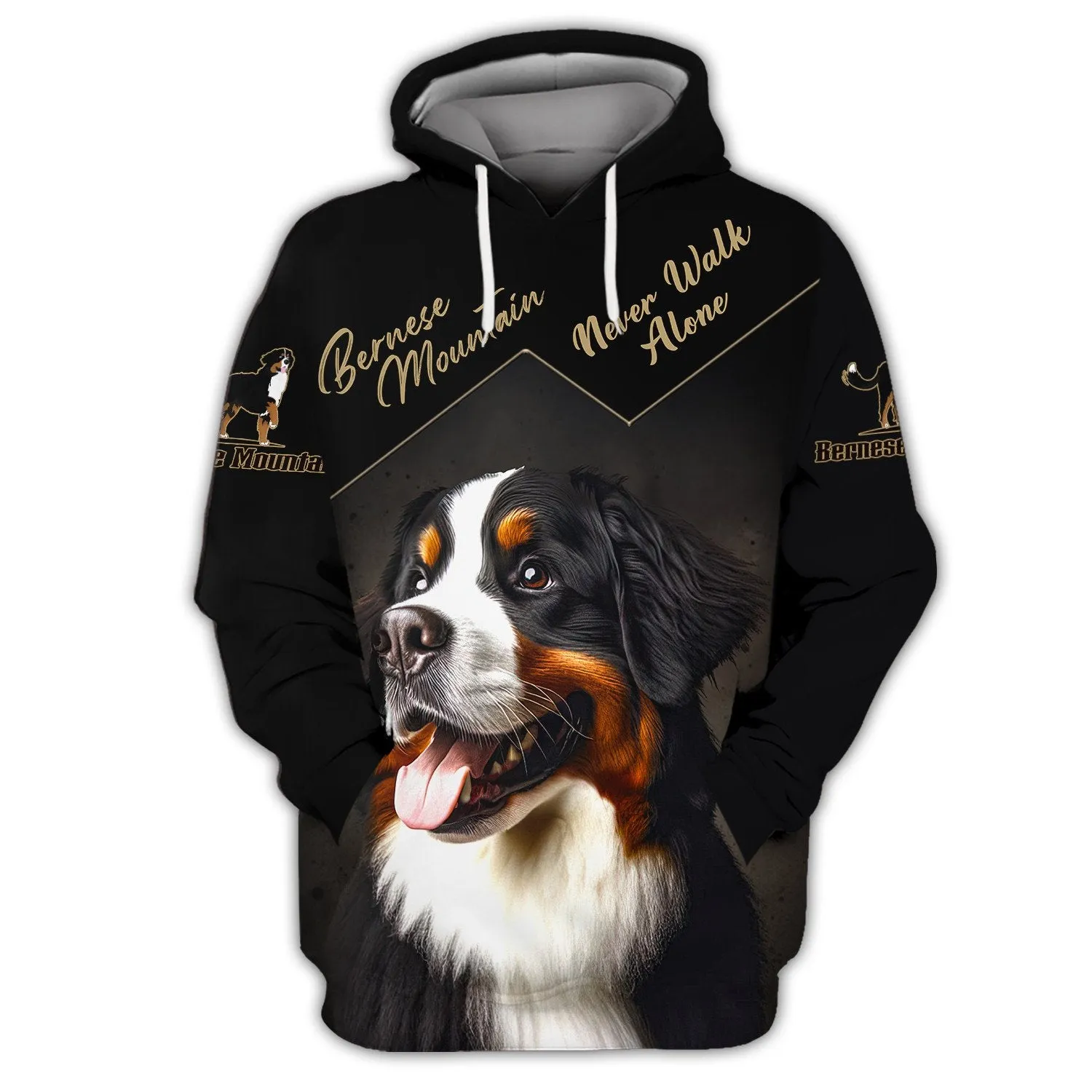 Bernese Mountain Love Never Walk Alone 3D Full Print Shirts, Shirt For Dog Lovers, Dog Memorial Gifts for loss of Dog