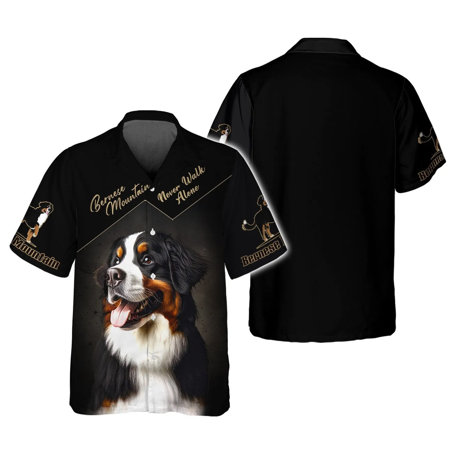 Bernese Mountain Love Never Walk Alone 3D Full Print Shirts, Shirt For Dog Lovers, Dog Memorial Gifts for loss of Dog