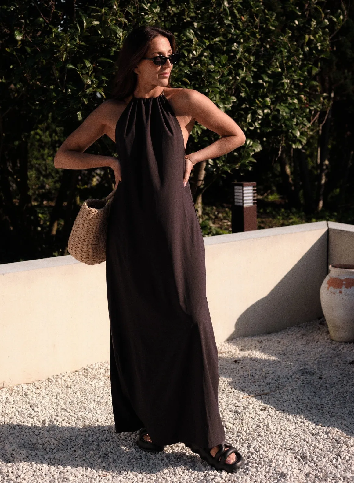 Black Flowy Long Dress