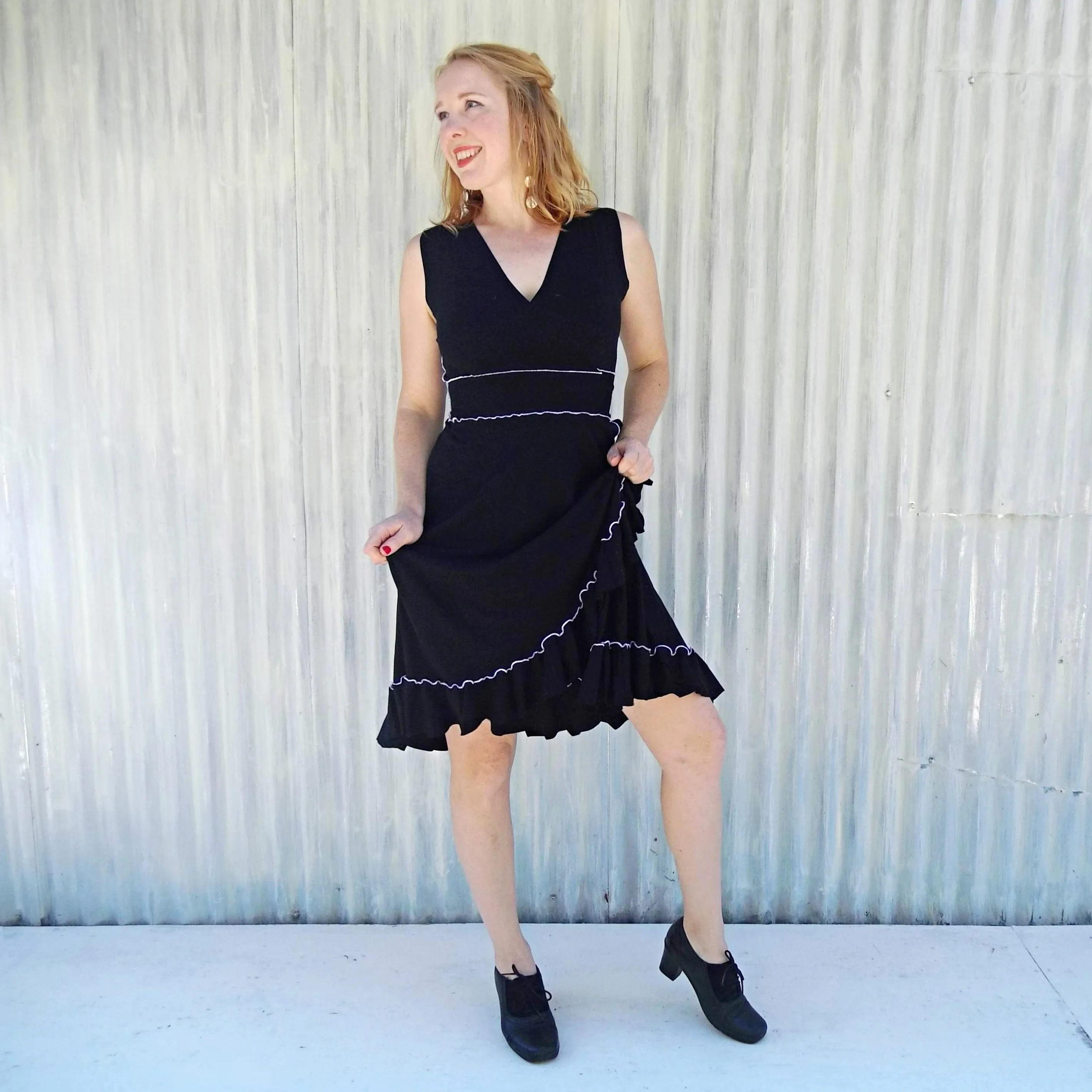 Black Jasper Wrap Dress