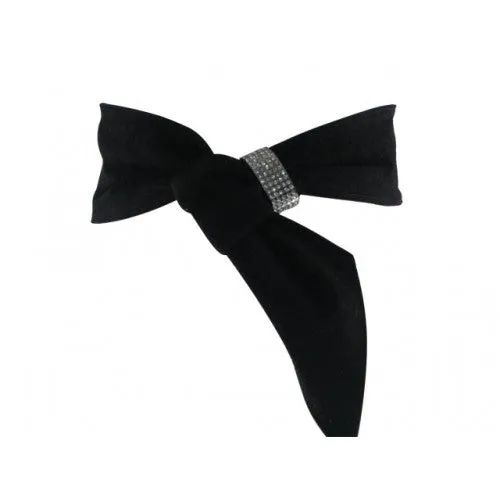 Black Velvety Rhinestone Sash Belt Graduated Width for Waist or Hips