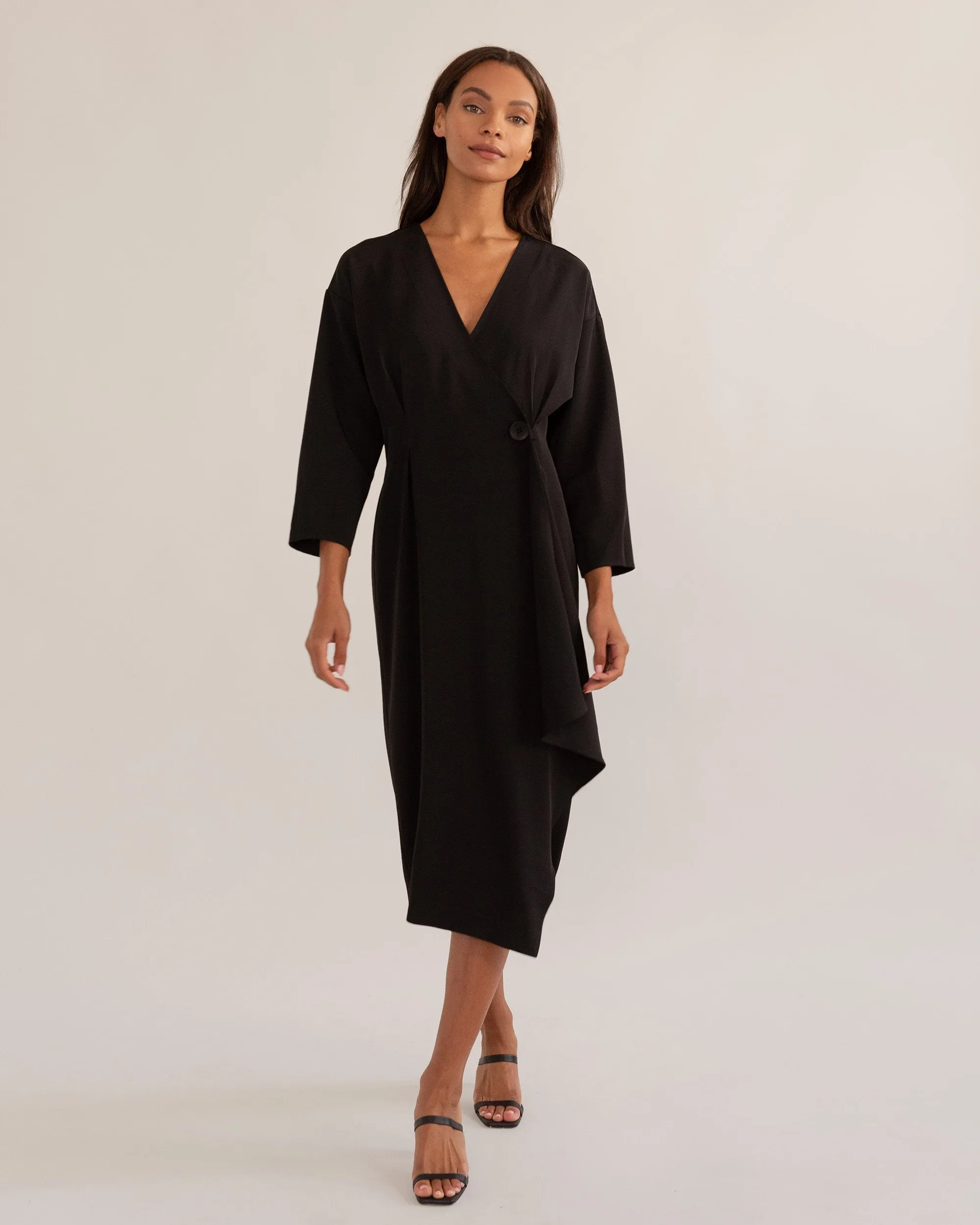 Brendolyn Button-Front Wrap Dress