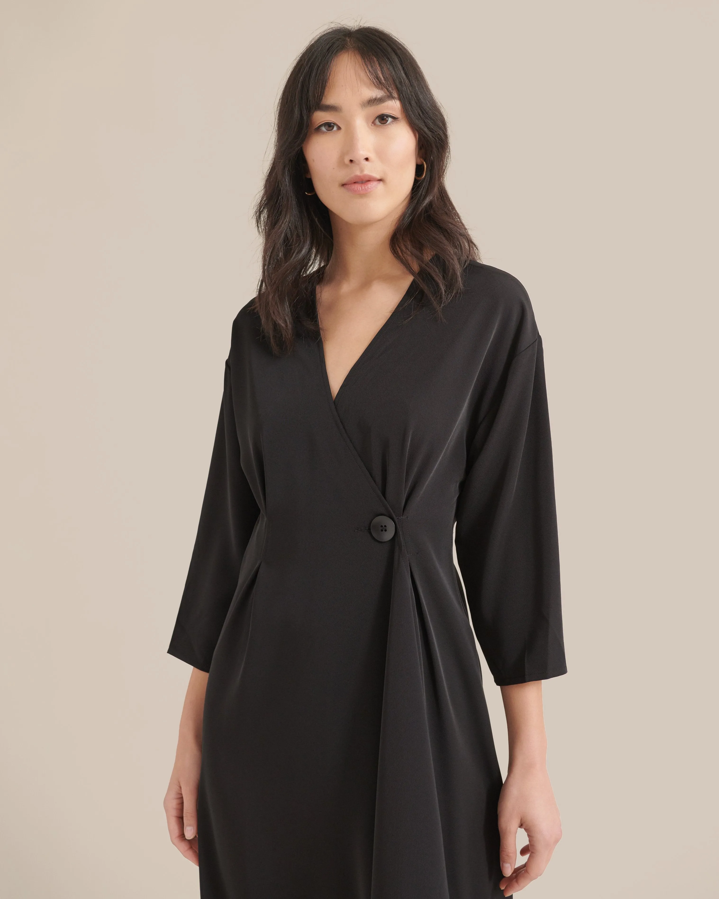 Brendolyn Button-Front Wrap Dress