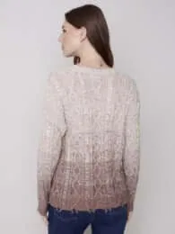 Cable Knit Frayed Hem
