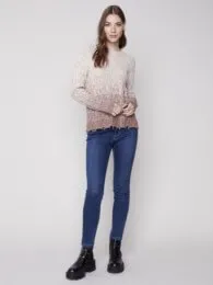 Cable Knit Frayed Hem