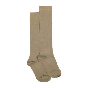 Camel Ribbed Kneesocks