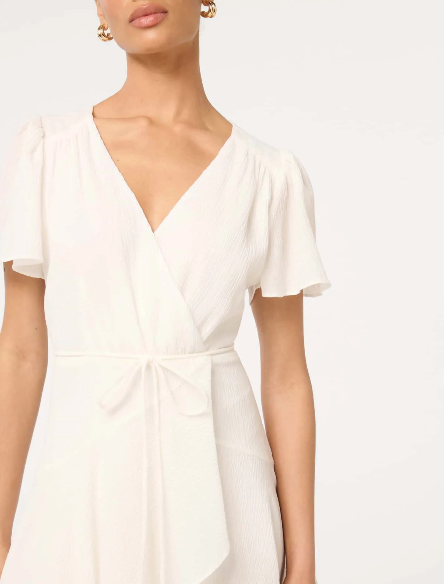 Chrissie Petite Flutter Sleeve Mini Dress