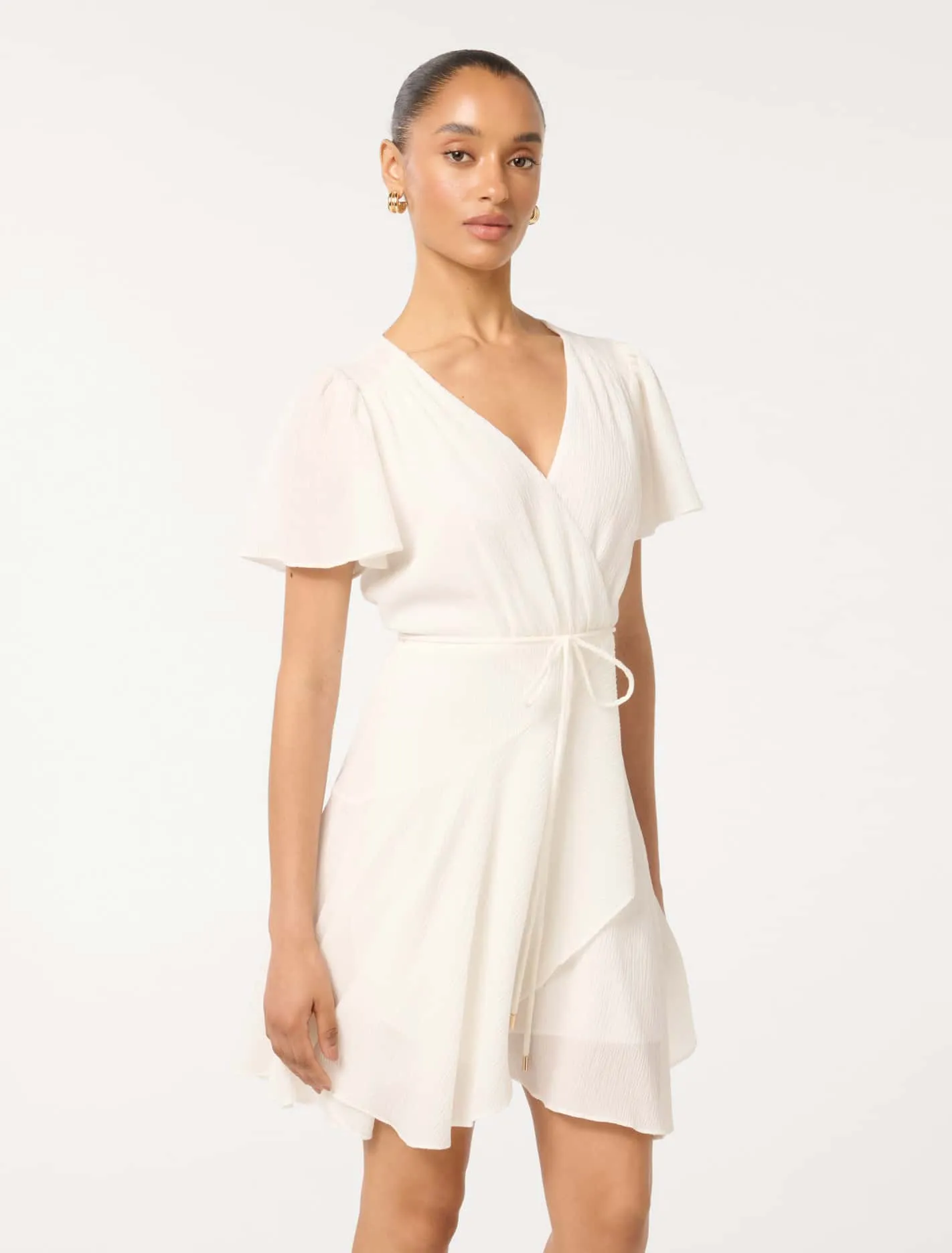Chrissie Petite Flutter Sleeve Mini Dress