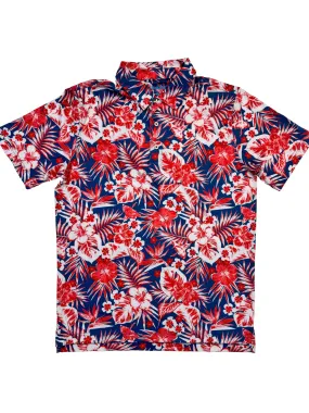 Chubbies The Red, White Flowers & Palms Performance Polo