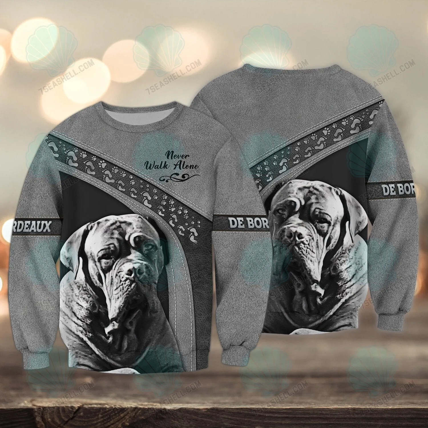 De Bordeaux Black Never Walk Alone 3D Full Print Shirts, Christmas Dog Memorial Gifts for loss of Dog