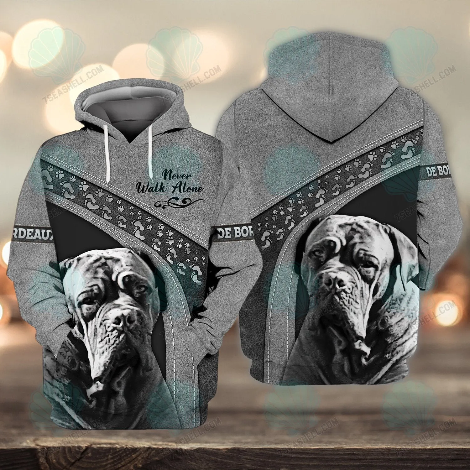 De Bordeaux Black Never Walk Alone 3D Full Print Shirts, Christmas Dog Memorial Gifts for loss of Dog