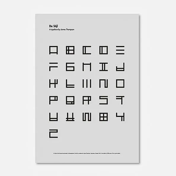 De Stijl A-to-Z Typography Poster