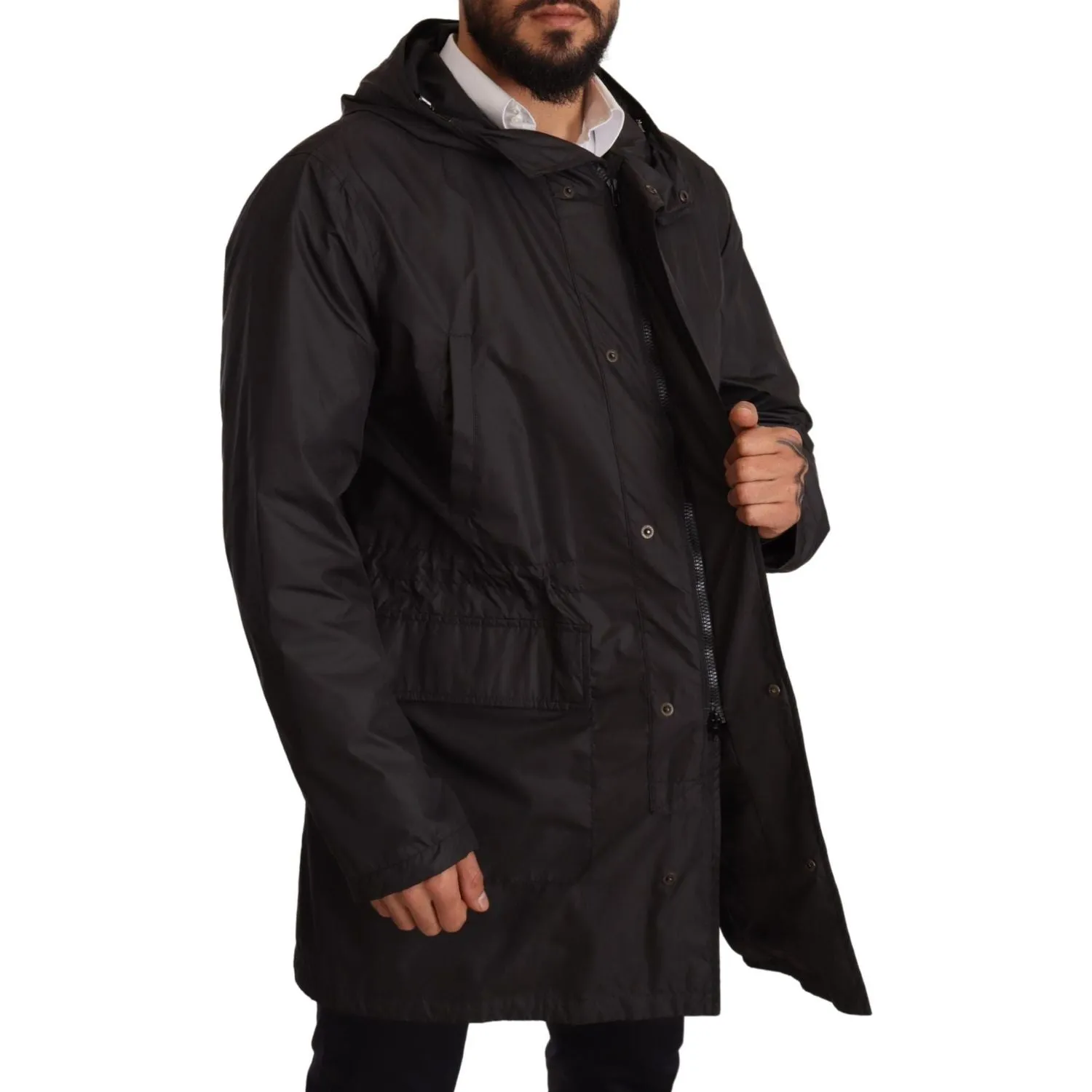 Dolce & Gabbana Elegant Black Hooded Blouson Jacket