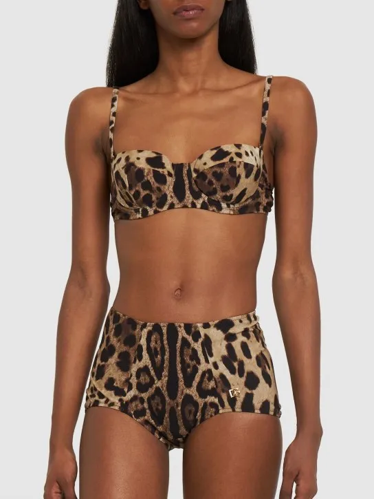 Dolce&amp;Gabbana   Leopart print jersey bikini bottoms 