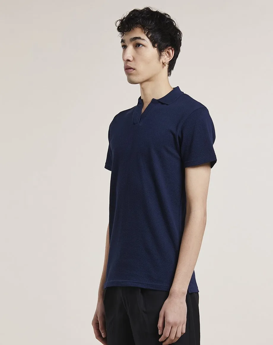 EINAR TEXTURED MENS T-SHIRT | NAVY
