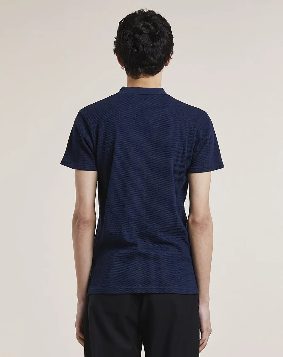 EINAR TEXTURED MENS T-SHIRT | NAVY