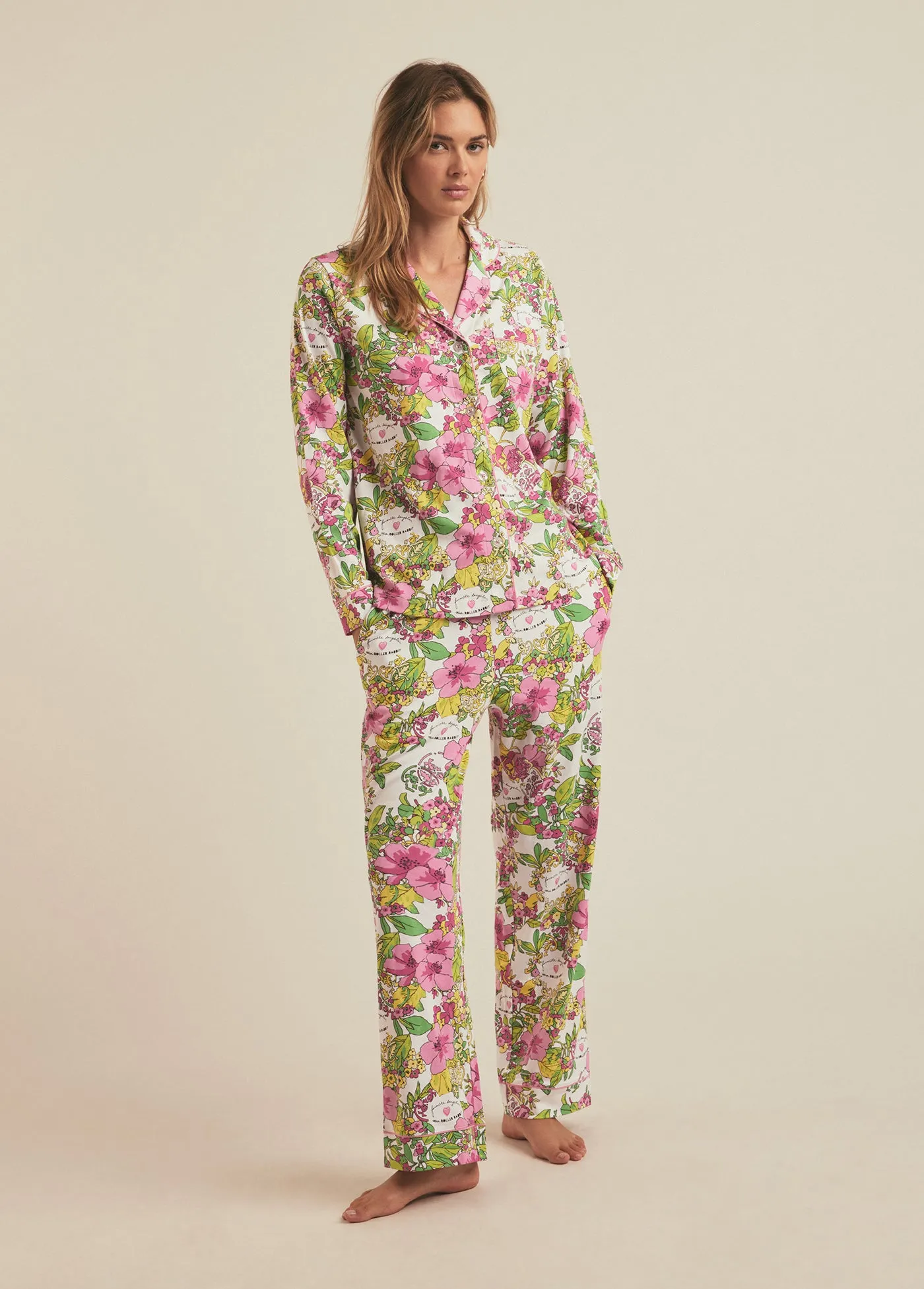 FAVORITE DAUGHTER X ROLLER RABBIT LONG SLEEVE POLO PAJAMAS