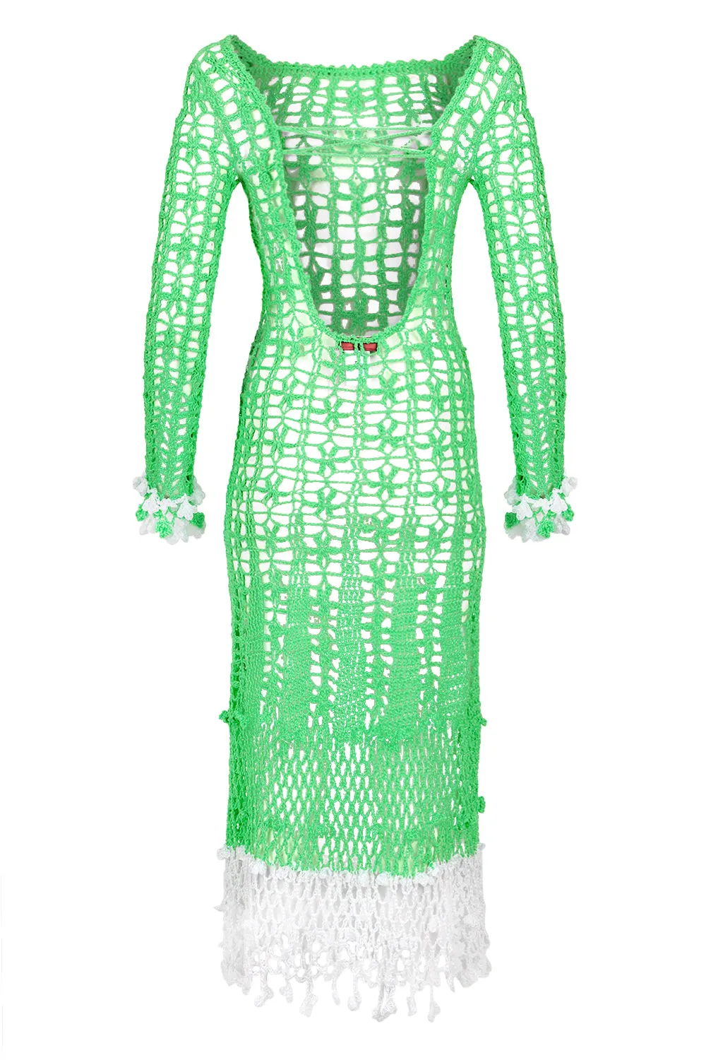 Green Vanilla White Midi Dress