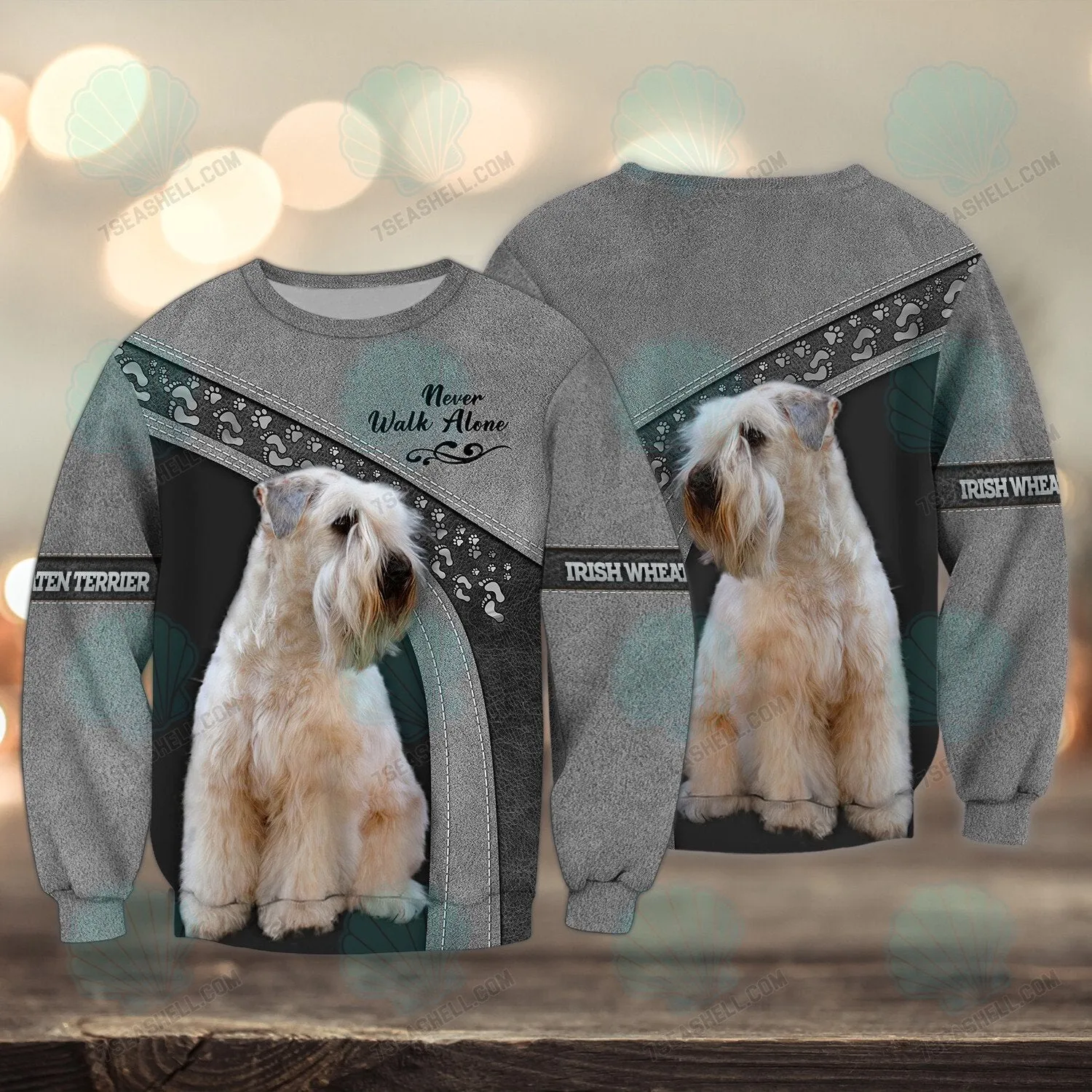 Irish Wheaten terrier Love Never Walk Alone 3D Full Print Shirts, Christmas Dog Memorial Gifts for loss of Dog
