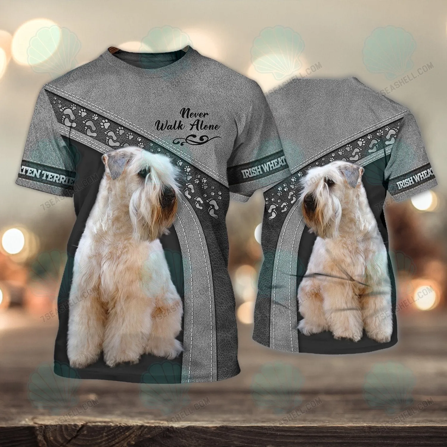 Irish Wheaten terrier Love Never Walk Alone 3D Full Print Shirts, Christmas Dog Memorial Gifts for loss of Dog
