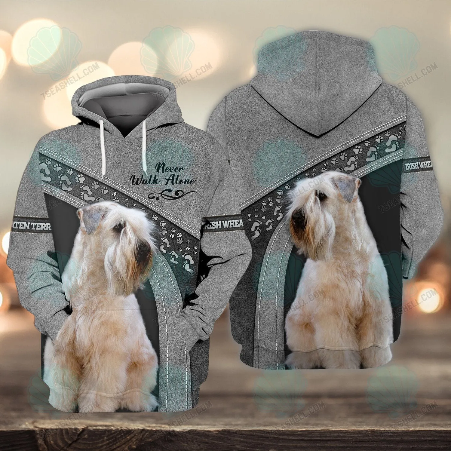 Irish Wheaten terrier Love Never Walk Alone 3D Full Print Shirts, Christmas Dog Memorial Gifts for loss of Dog