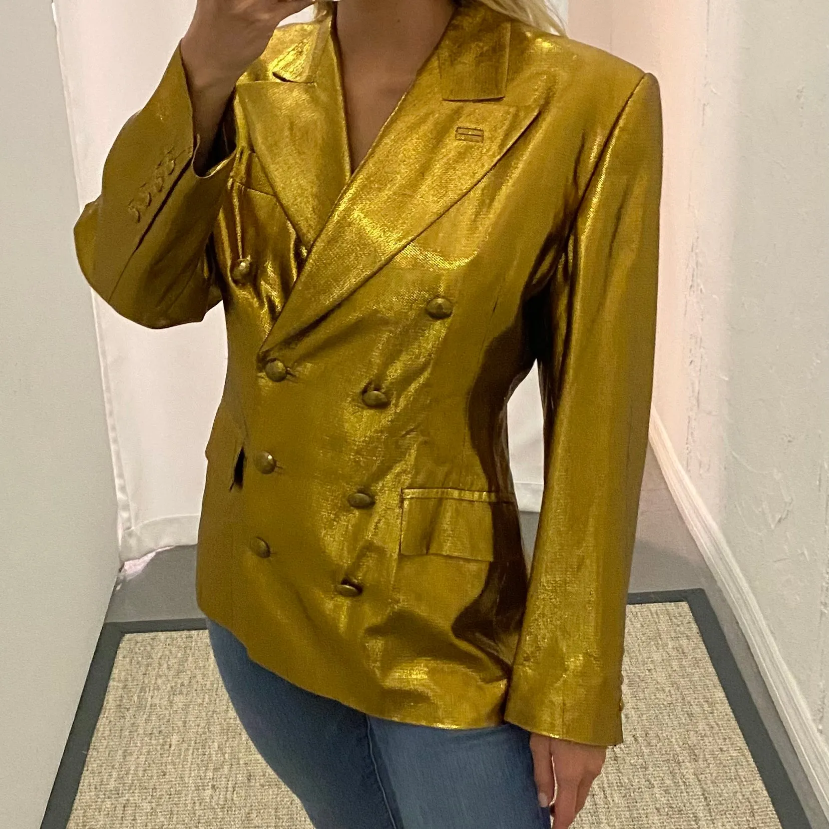 Jean Paul Gaultier Gold Lamé Blazer