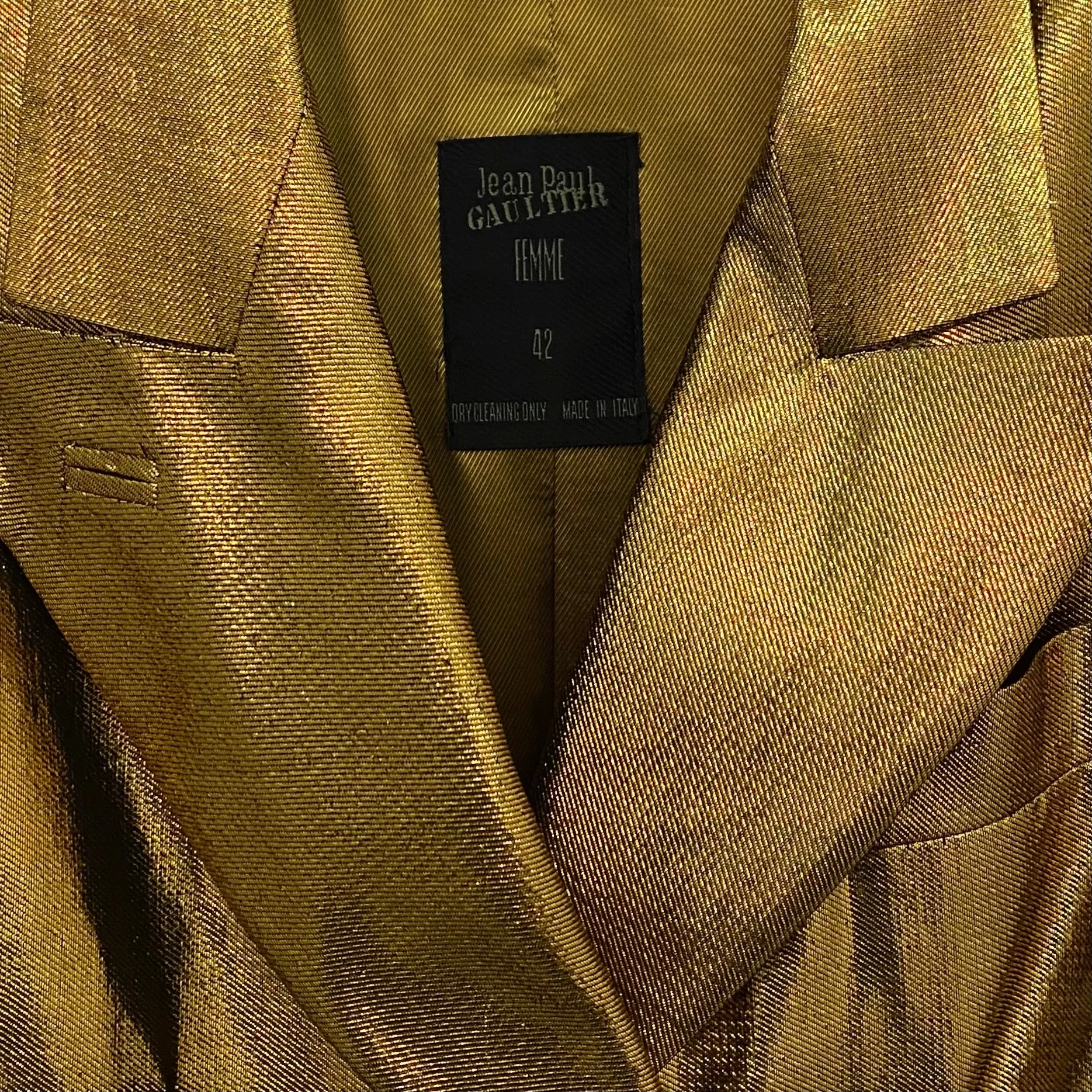 Jean Paul Gaultier Gold Lamé Blazer