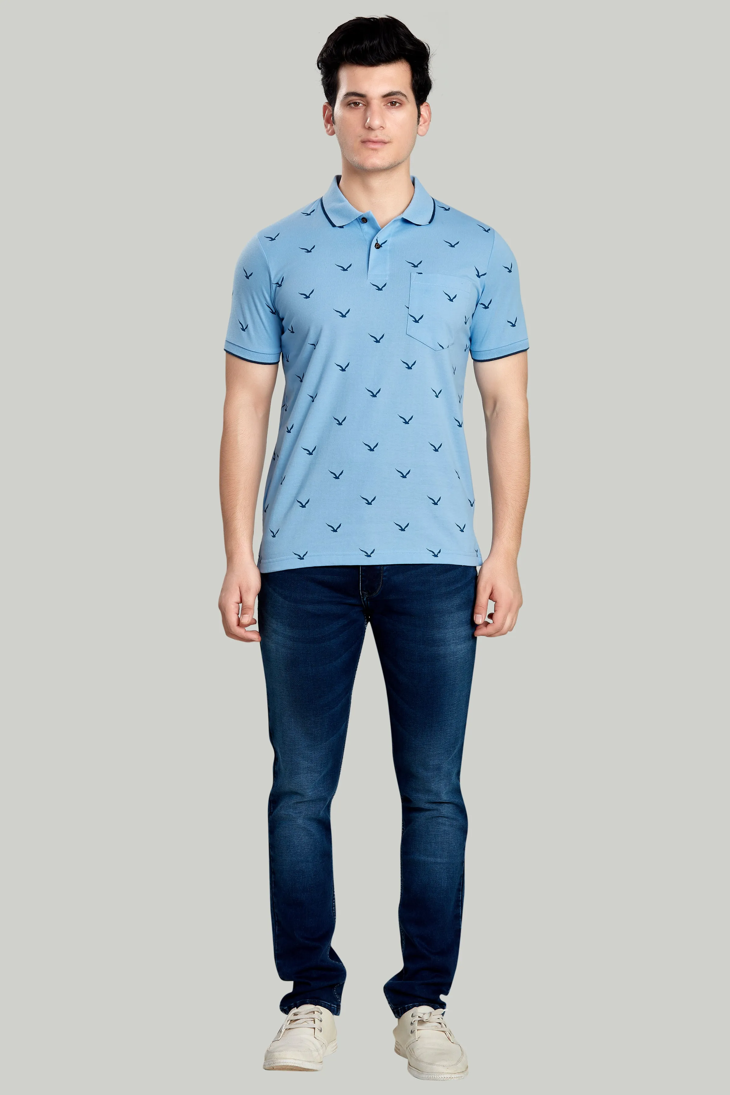 Jersey Bird Print Polo