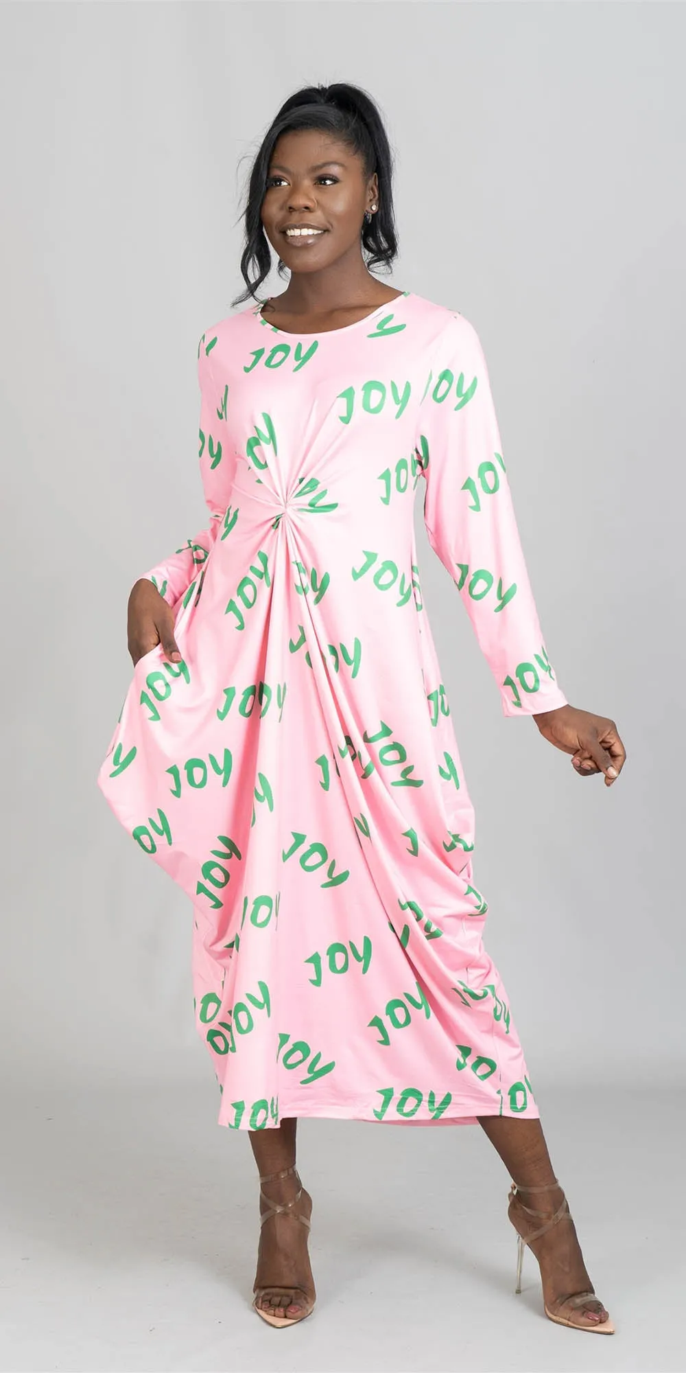 KaraChic CHH22108 - Pink Green - Knit Maxi Dress