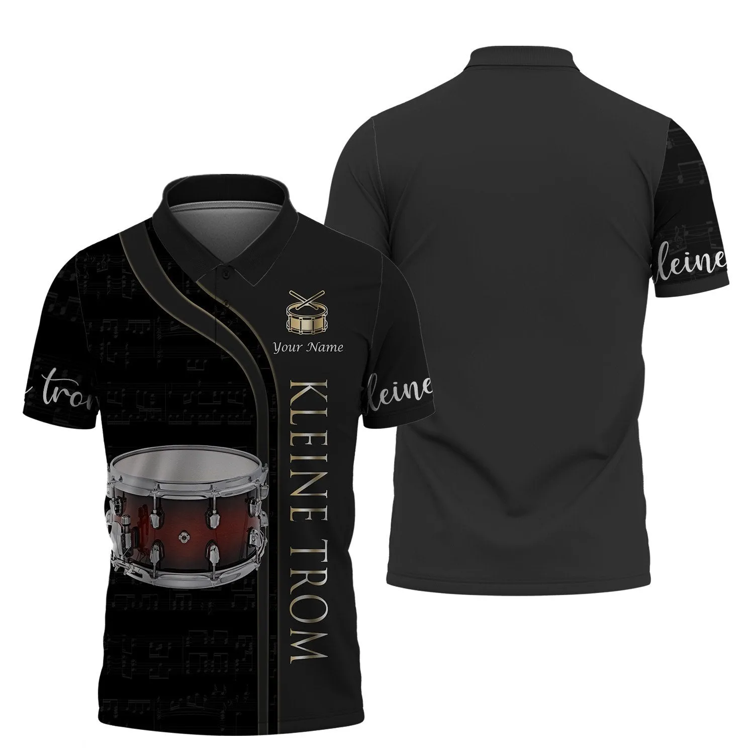 Kleine trom Personalized Name 3D Tshirt Zipper Hoodie Shirts, Gift for Musicial Lovers