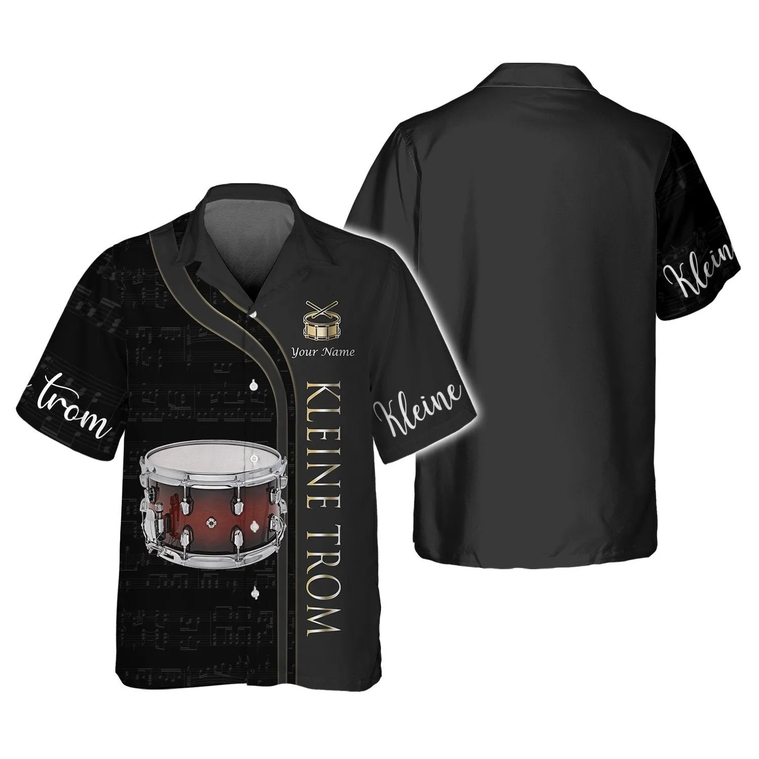 Kleine trom Personalized Name 3D Tshirt Zipper Hoodie Shirts, Gift for Musicial Lovers