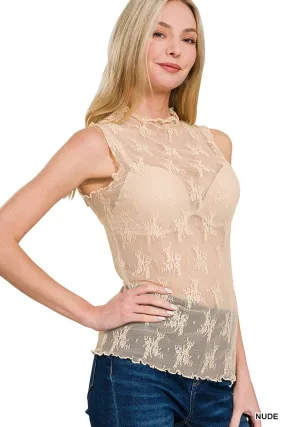 Lace See Through Layering Top