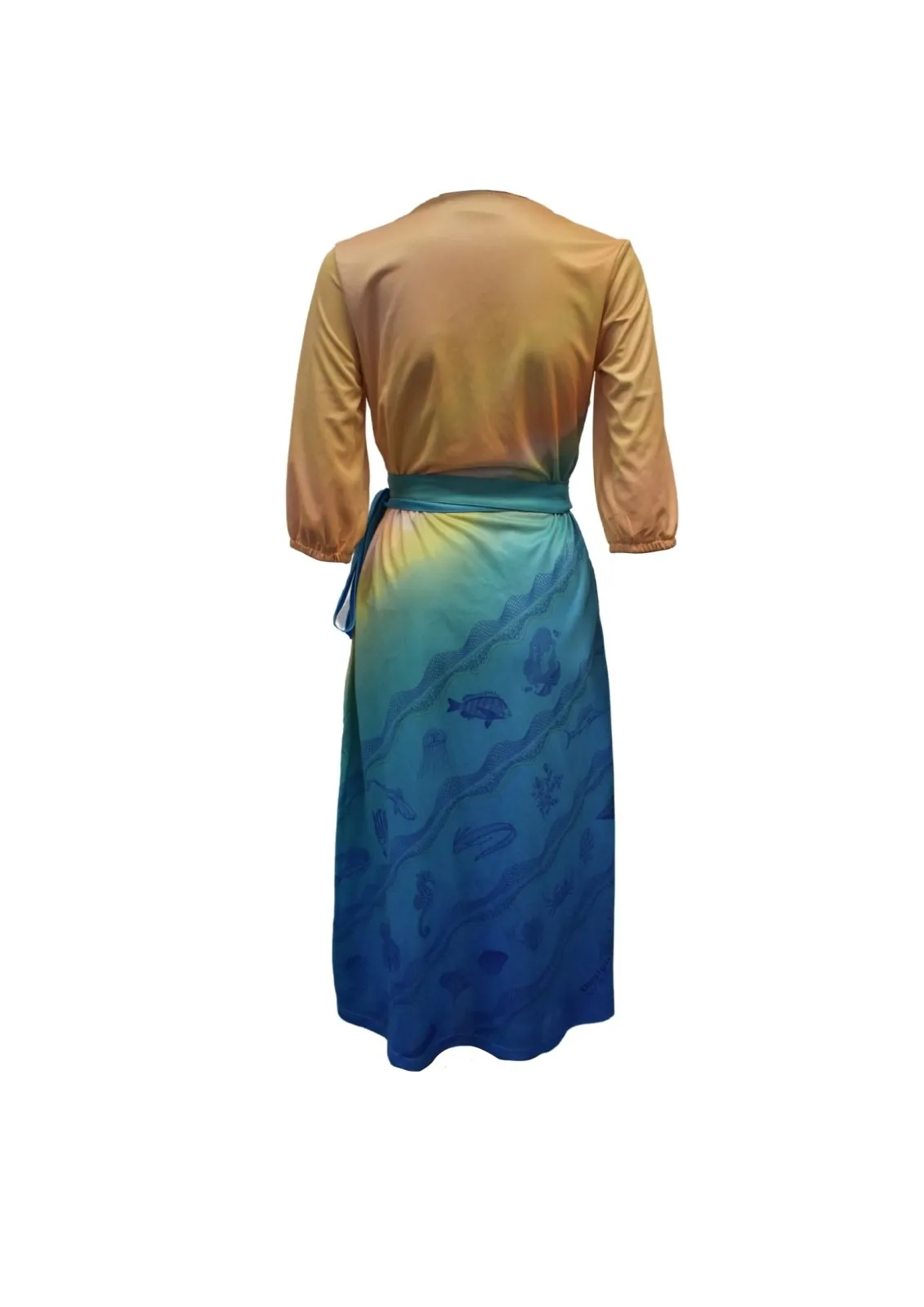 Ladies Sun Safe Outdoor Wrap Dress - Sea Breeze - Made of Recycled fabric