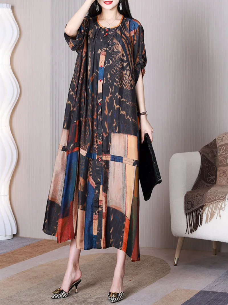 Let Her Go Women's Round Neck A-line Dress