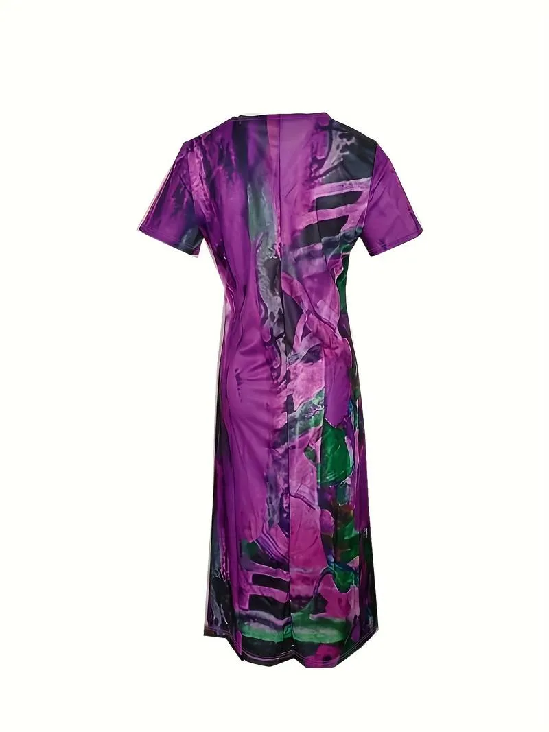 Liora - Short Sleeve V Neck Dress