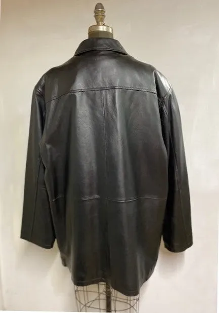 Men's Leather Car Coat- Style #AB105ZC