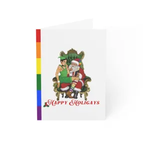 Merry Queermas Greeting Cards ' Happy Holigays (White)