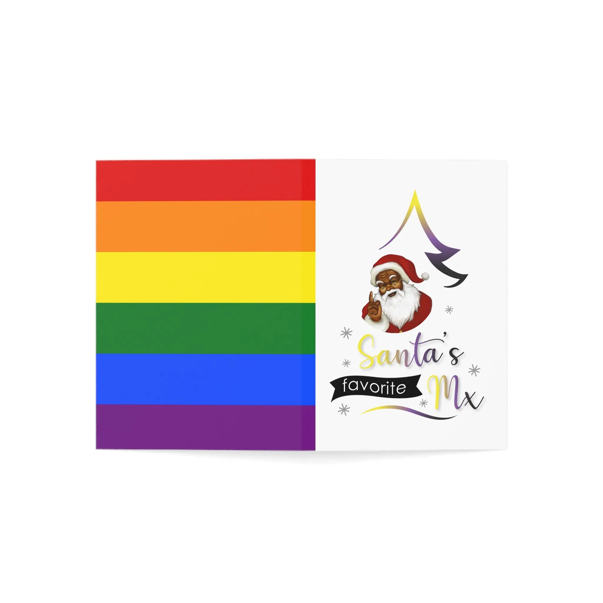 Merry Queermas Greeting Cards ' Santa's Favourite MX Nonbinary