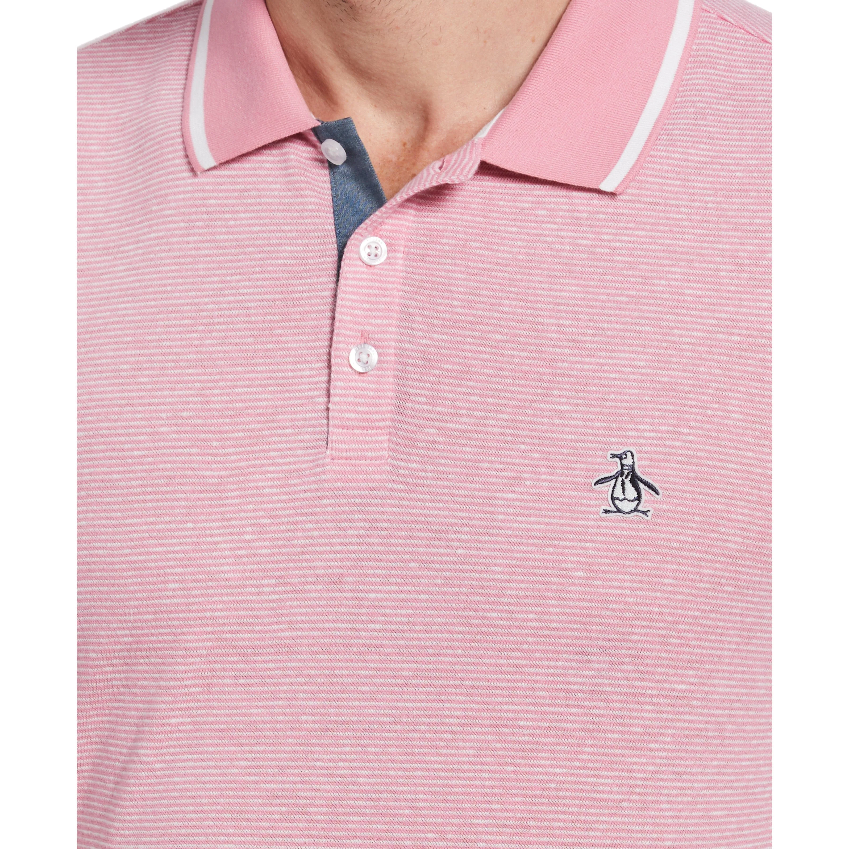 Micro Stripe Tipped Collar Polo